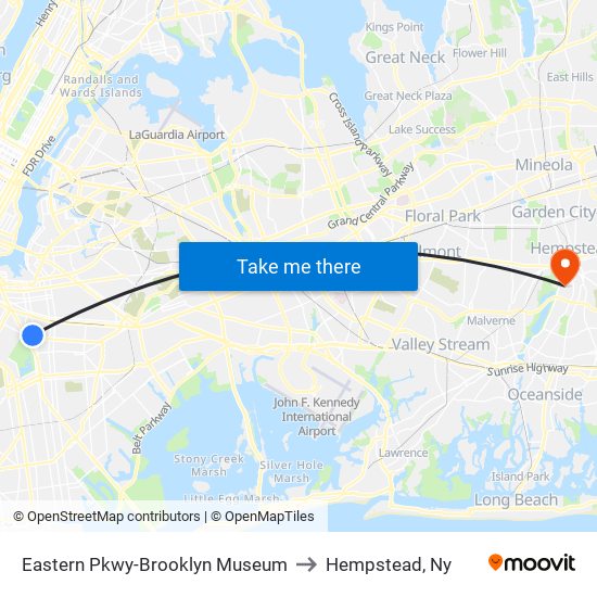 Eastern Pkwy-Brooklyn Museum to Hempstead, Ny map