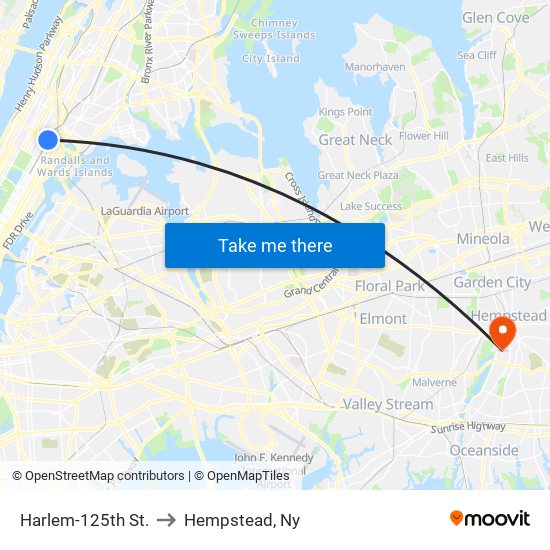 Harlem-125th St. to Hempstead, Ny map