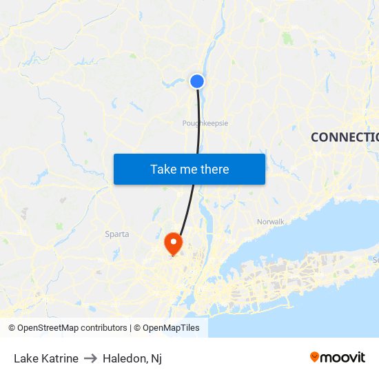 Lake Katrine to Haledon, Nj map