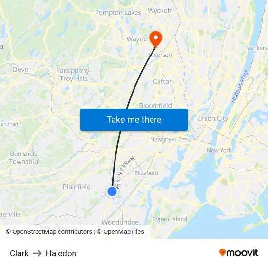 Clark to Haledon map