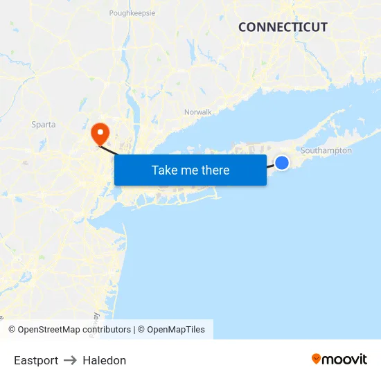 Eastport to Haledon map