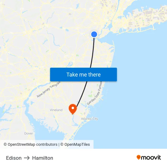 Edison to Hamilton map
