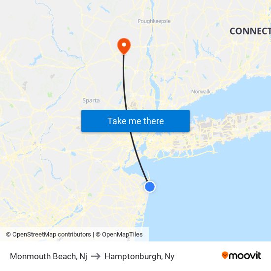 Monmouth Beach, Nj to Hamptonburgh, Ny map