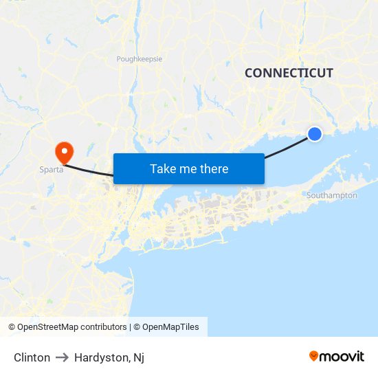 Clinton to Hardyston, Nj map