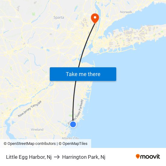 Little Egg Harbor, Nj to Harrington Park, Nj map