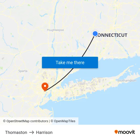 Thomaston to Harrison map