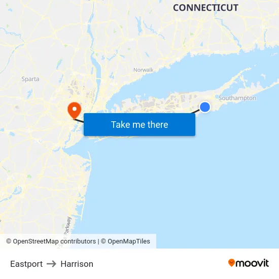 Eastport to Harrison map