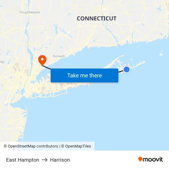 East Hampton to Harrison map