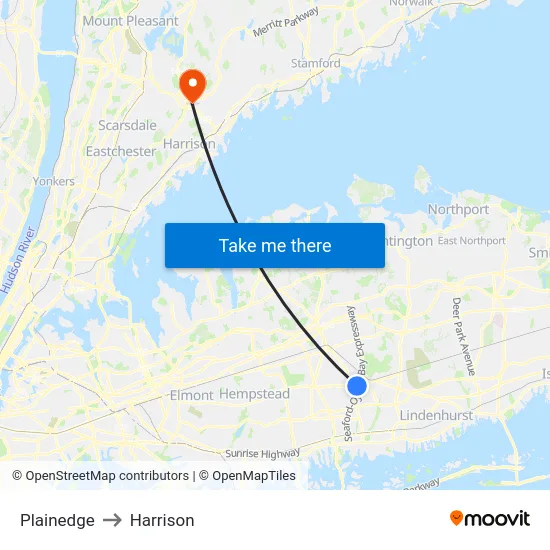 Plainedge to Harrison map