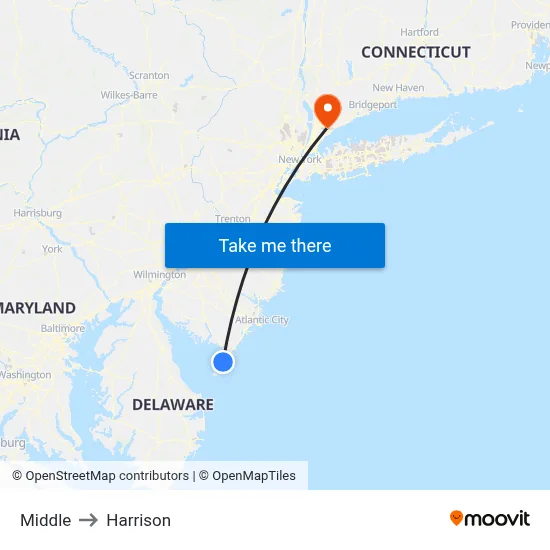 Middle to Harrison map