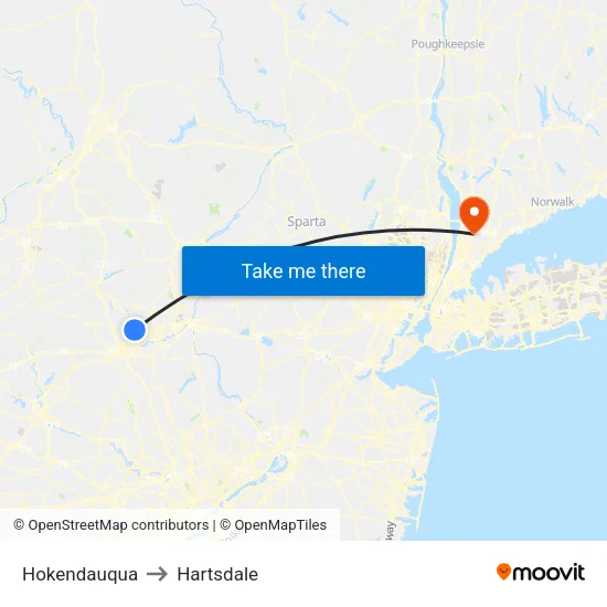 Hokendauqua to Hartsdale map