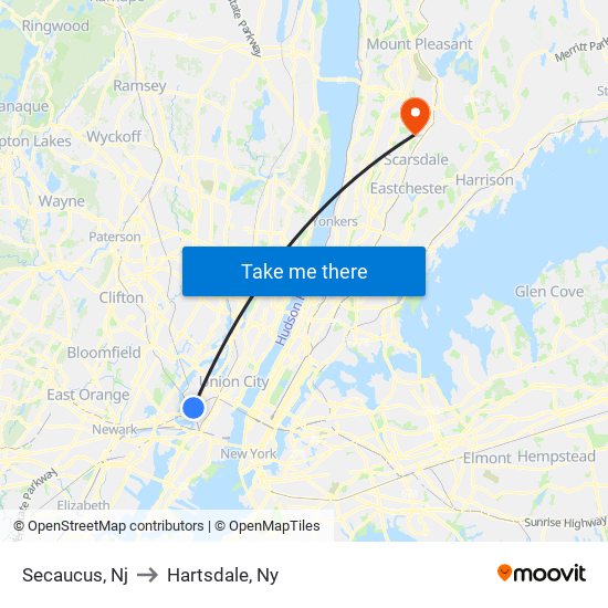 Secaucus, Nj to Hartsdale, Ny, New York New Jersey with public