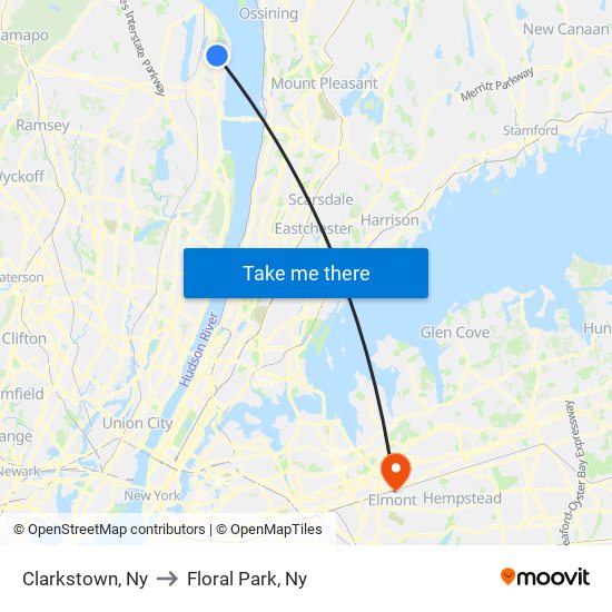 Clarkstown, Ny to Floral Park, Ny map