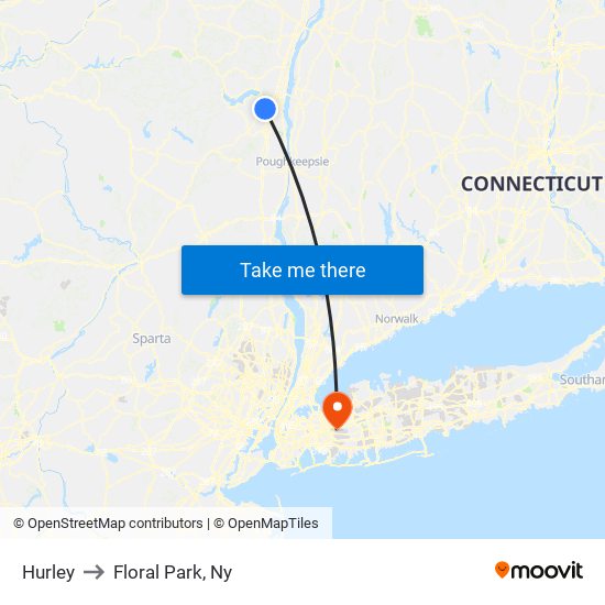 Hurley to Floral Park, Ny map