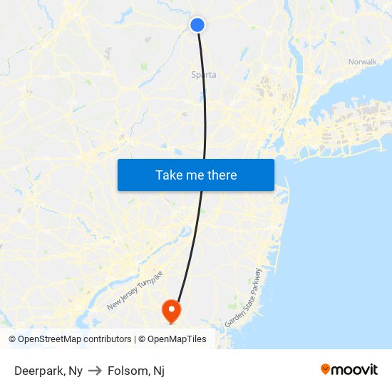 Deerpark, Ny to Folsom, Nj map