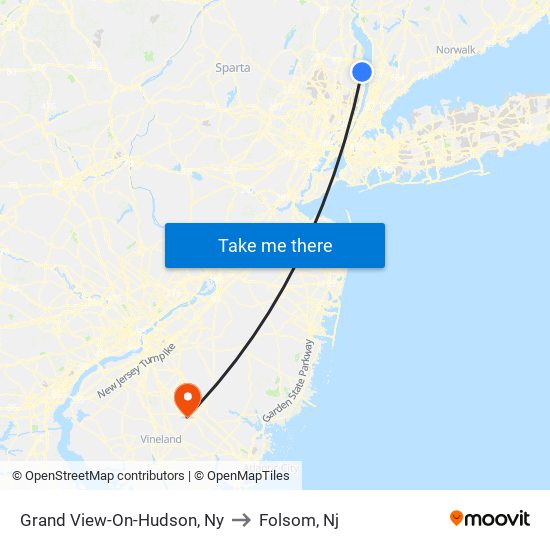 Grand View-On-Hudson, Ny to Folsom, Nj map