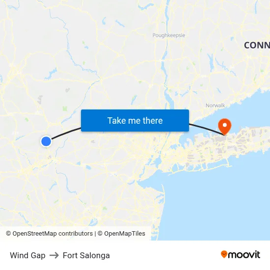 Wind Gap to Fort Salonga map