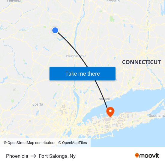 Phoenicia to Fort Salonga, Ny map