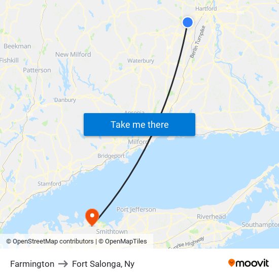 Farmington to Fort Salonga, Ny map