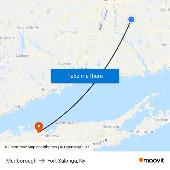 Marlborough to Fort Salonga, Ny map