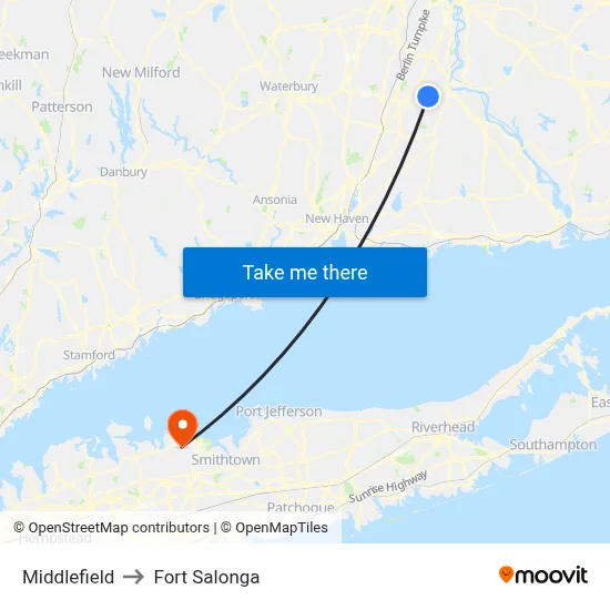 Middlefield to Fort Salonga map