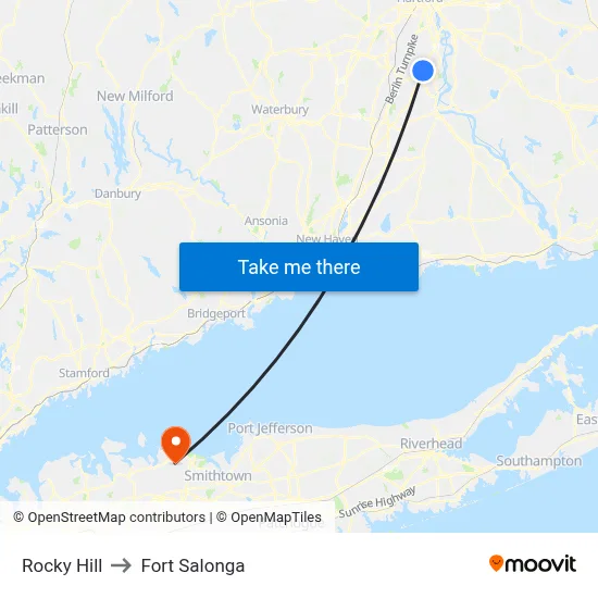Rocky Hill to Fort Salonga map