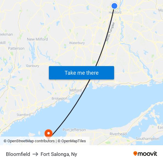 Bloomfield to Fort Salonga, Ny map