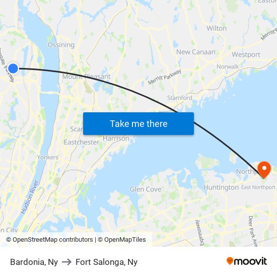 Bardonia, Ny to Fort Salonga, Ny map