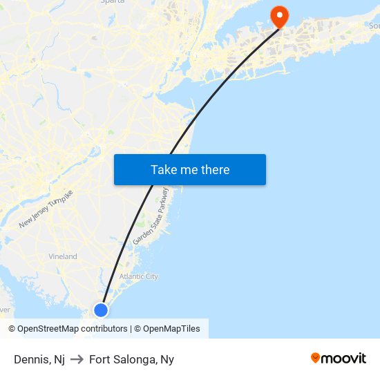 Dennis, Nj to Fort Salonga, Ny map