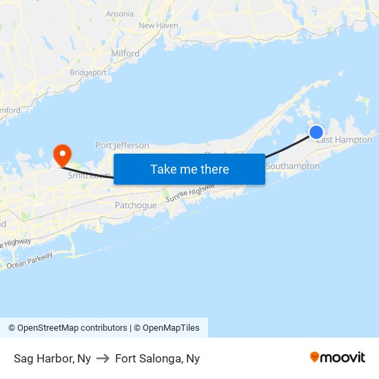 Sag Harbor, Ny to Fort Salonga, Ny map