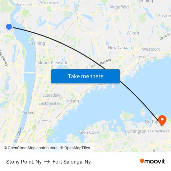Stony Point, Ny to Fort Salonga, Ny map