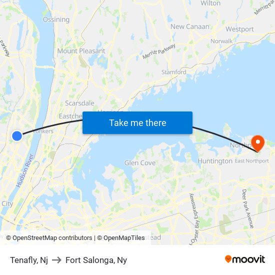 Tenafly, Nj to Fort Salonga, Ny map
