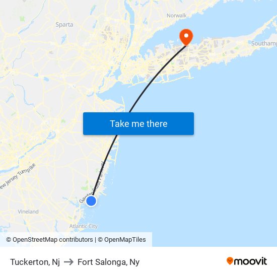 Tuckerton, Nj to Fort Salonga, Ny map