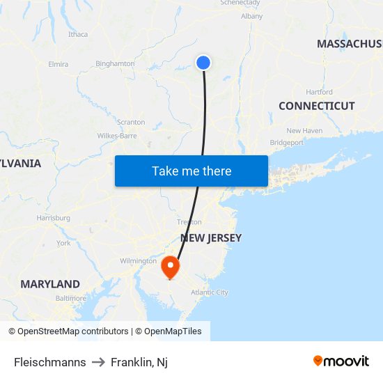 Fleischmanns to Franklin, Nj map