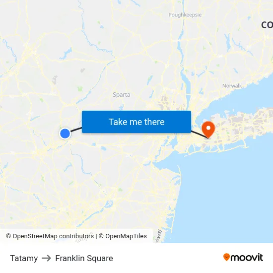 Tatamy to Franklin Square map