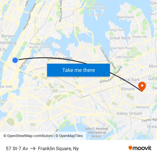 57 St-7 Av to Franklin Square, Ny map