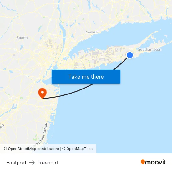 Eastport to Freehold map