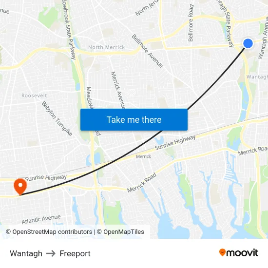 Wantagh to Freeport map