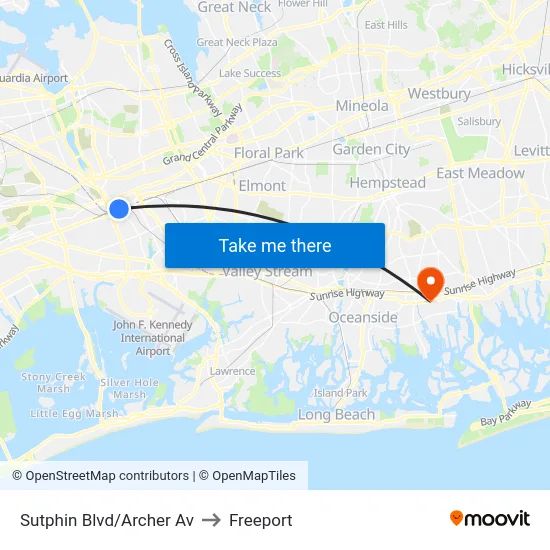 Sutphin Blvd/Archer Av to Freeport map