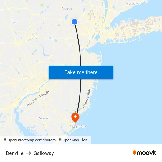 Denville to Galloway map