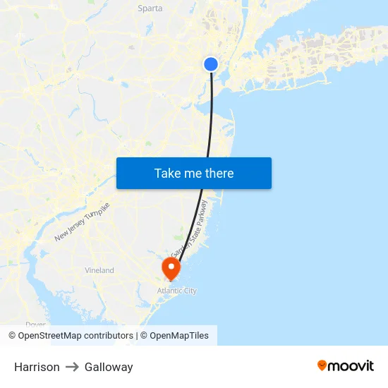 Harrison to Galloway map