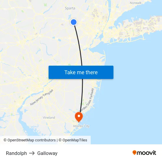 Randolph to Galloway map