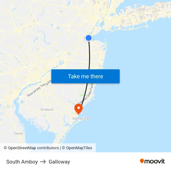 South Amboy to Galloway map