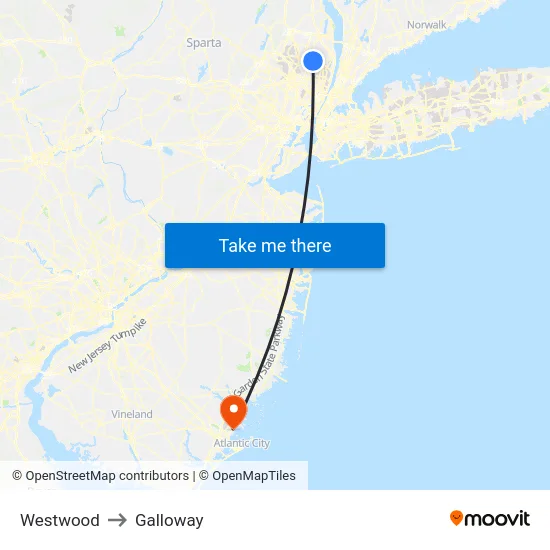 Westwood to Galloway map