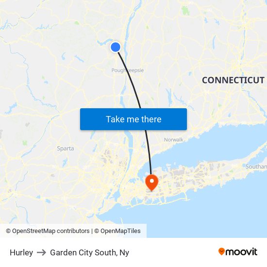 Hurley to Garden City South, Ny map