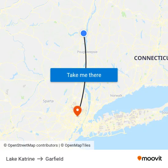 Lake Katrine to Garfield map