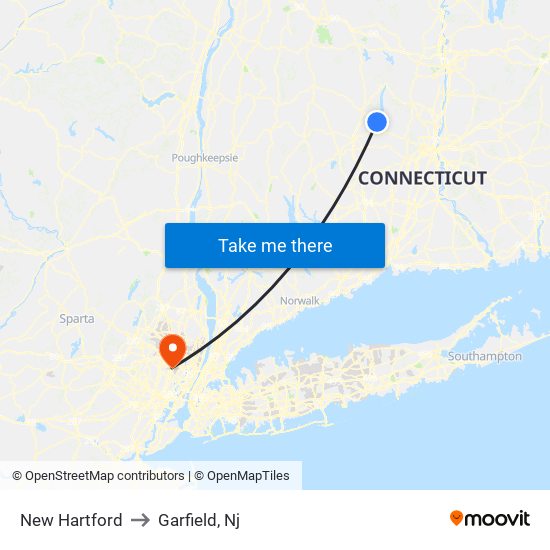 New Hartford to Garfield, Nj map