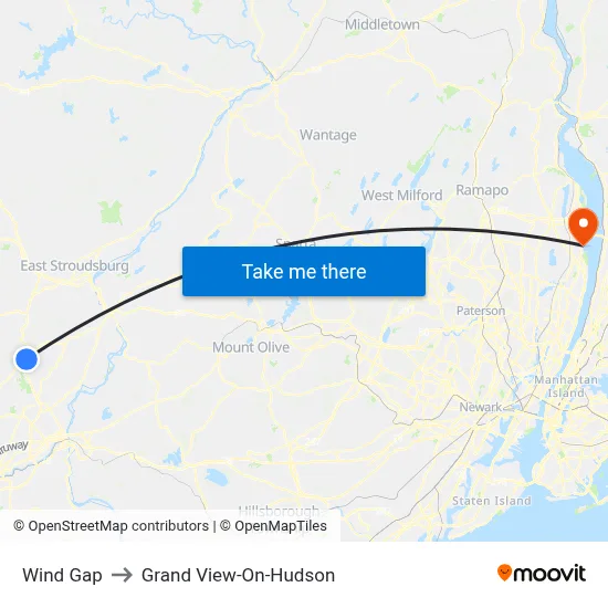 Wind Gap to Grand View-On-Hudson map