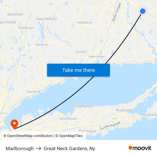 Marlborough to Great Neck Gardens, Ny map