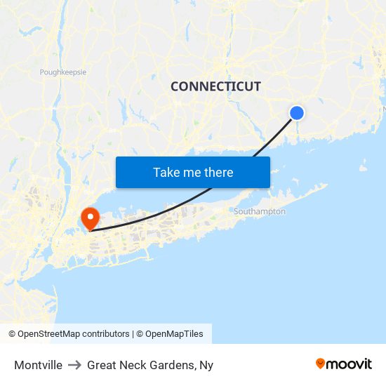 Montville to Great Neck Gardens, Ny map